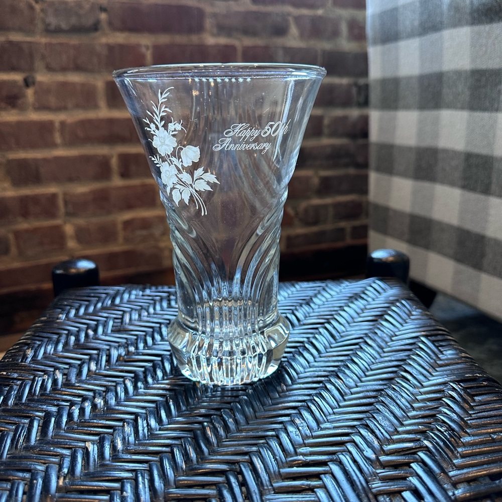 50th Anniversary Glass Vase